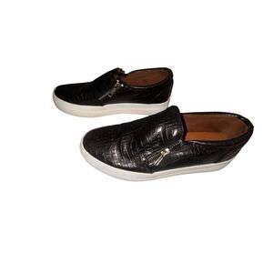 Report Black Moc Croc Ronnie Tennis Shoe Casual Shoe with Zipper
